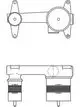 Zeichnung eines Ideal Standard Bausatzes für eine Einhebel-Wand-Waschtischarmatur, mit klaren Konturen und technischen Details.